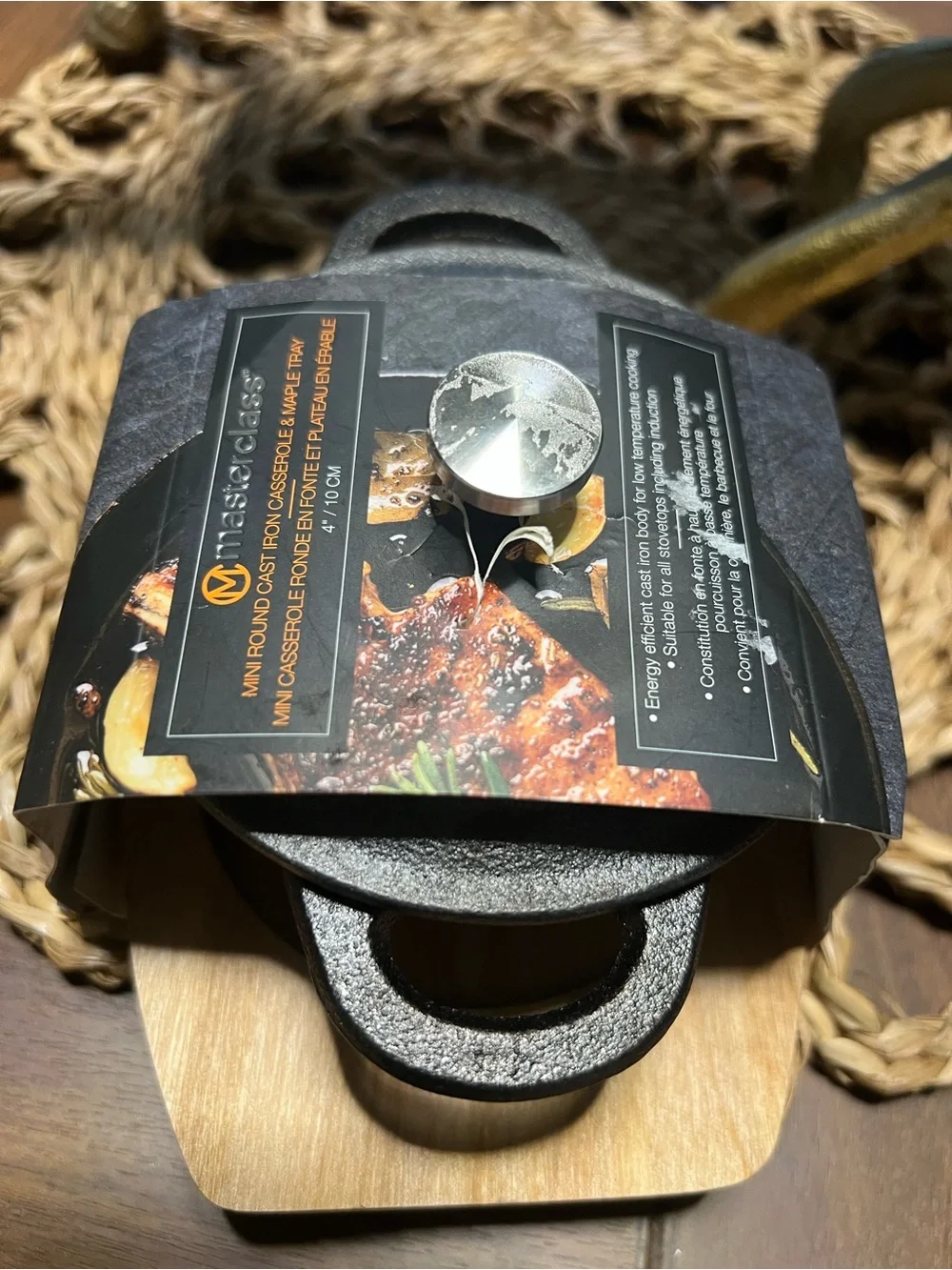 Black Cast Iron Mini Casserole with Lid